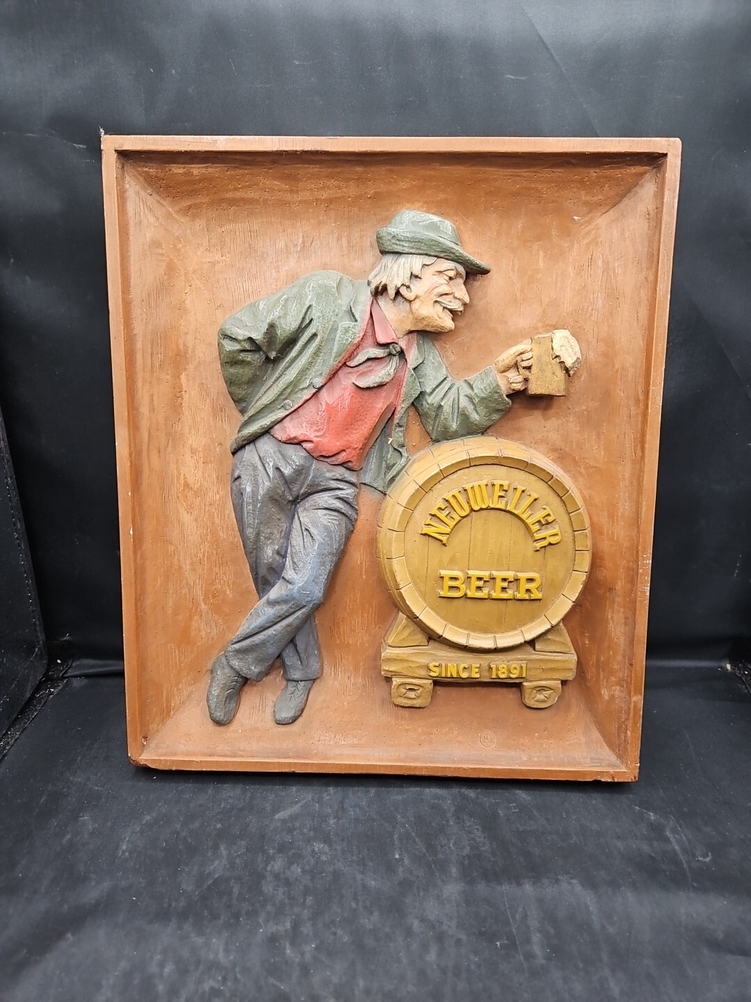 Circa 1940s Neuweiler BEER Chalkware Sign, Allentown, Pennsylvania