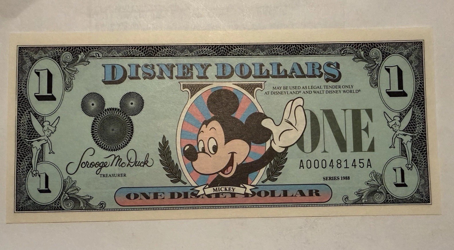 1988 Disney Dollar A00048145A Mickey + 2 Disney Medallions LE150 Lot