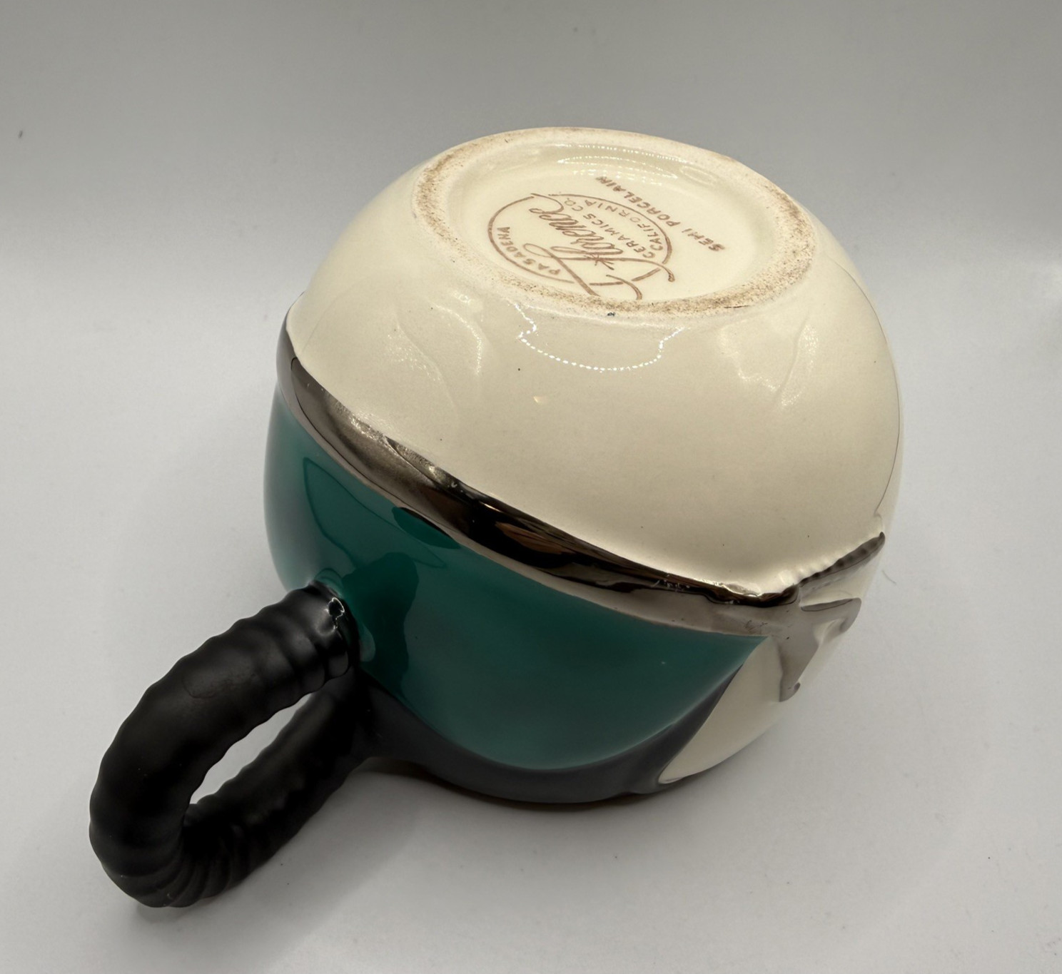 RARE VTG 1950\'s Florence Ceramics F-104 Lockheed Starfighter Pilot Helmet Mug