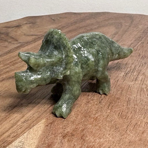 Serpentine Carved Triceratops
