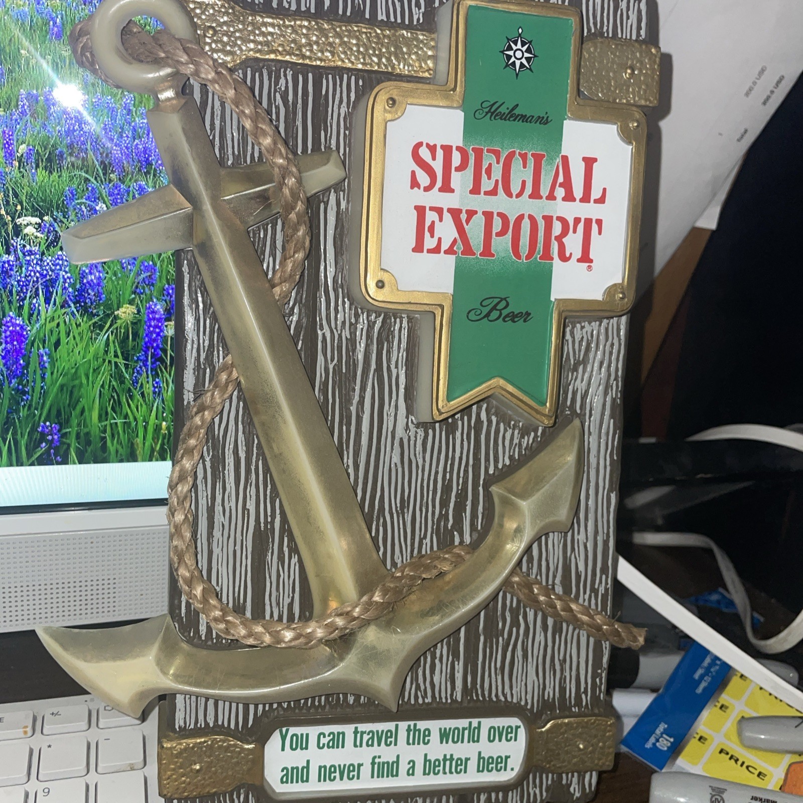 Vintage Rare Heileman Light Beer  Special Export Plastic Sign Man Cave