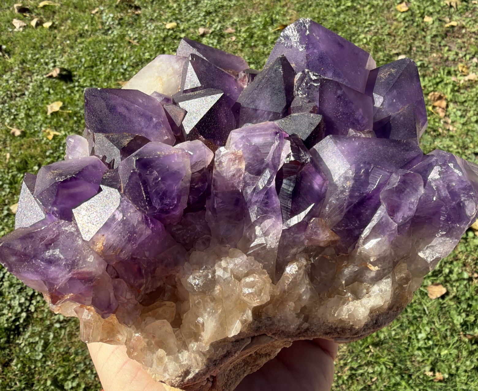 4.5  LB Natural Deep Purple Amethyst Plate Big Points  Crystals, Minerals