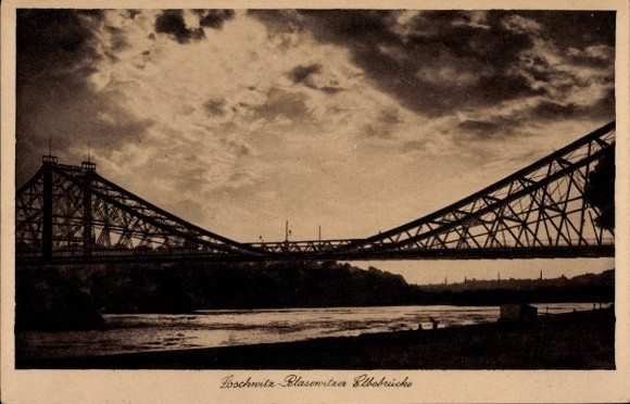 Postcard Dresden Loschwitz, Elbe bridge - 5055529