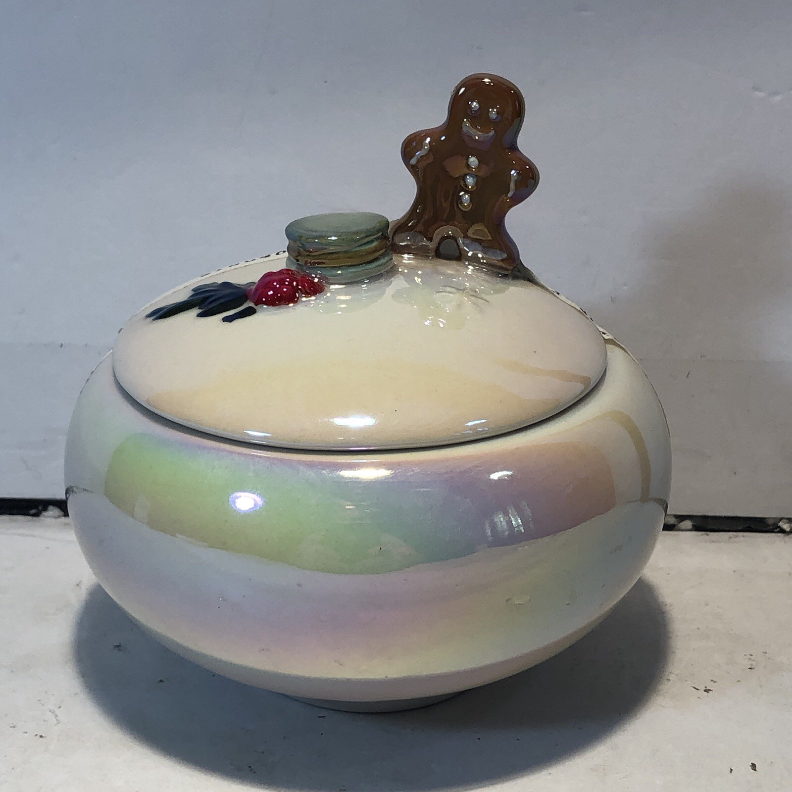 Anthropologie Dessert Themed Iridescent Ceramic Trinket Dish 5 in.