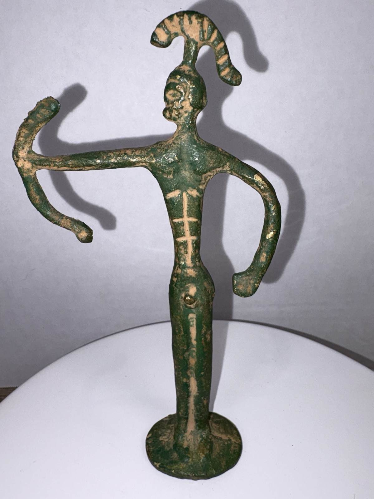 Vintage Ashanti Akan Bronze Warrior Figure Ghana African Tribal Art 6.25”