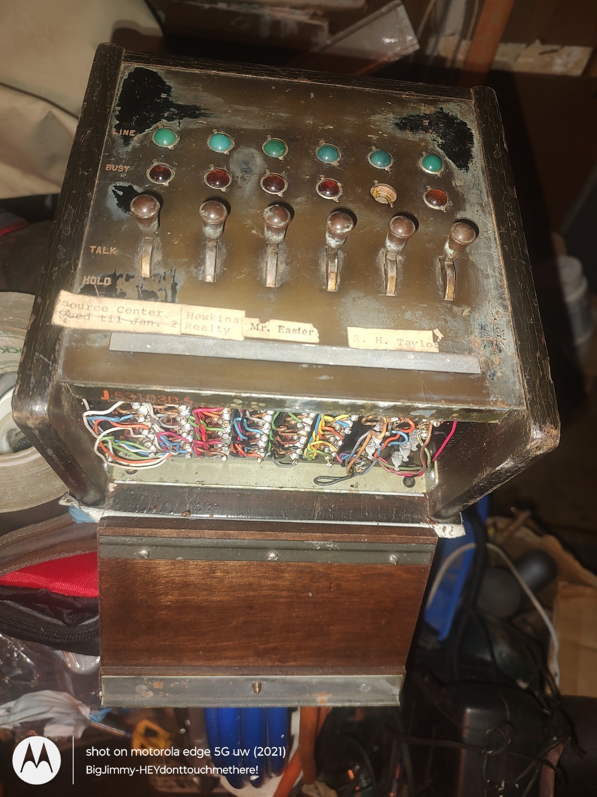 Vintage Wooden Western Electric Bell Six Line office Switchboard