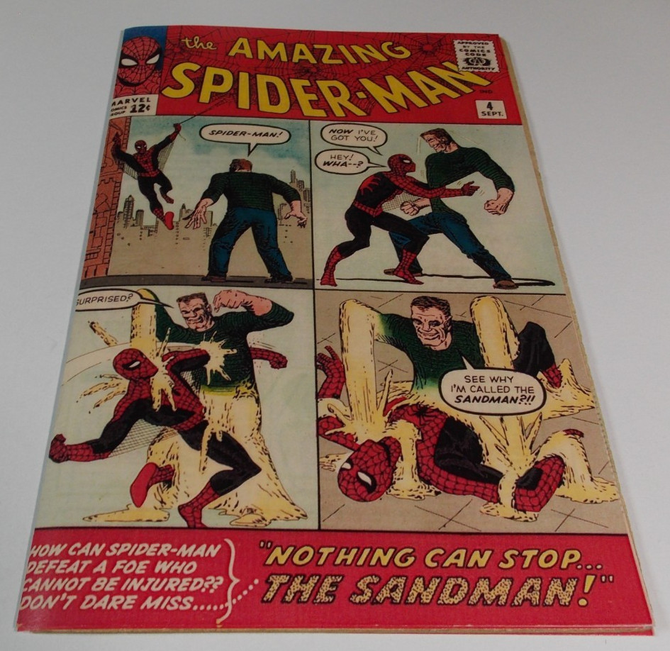 AMAZING SPIDER-MAN # 4 Jan 1963 coverless, complete, The Sandman app. Key