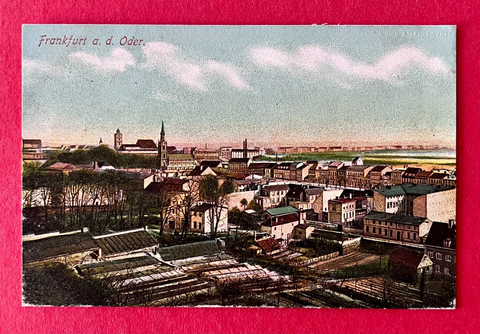 Postcard Frankfurt or around 1915 panoramic city view (179413