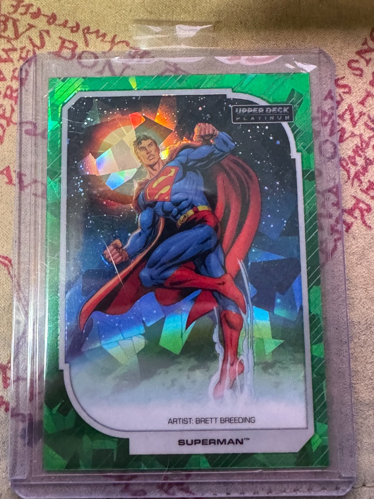 2026 UD DC Platinum Superman (Clark Kent) Green Crackle #13/99
