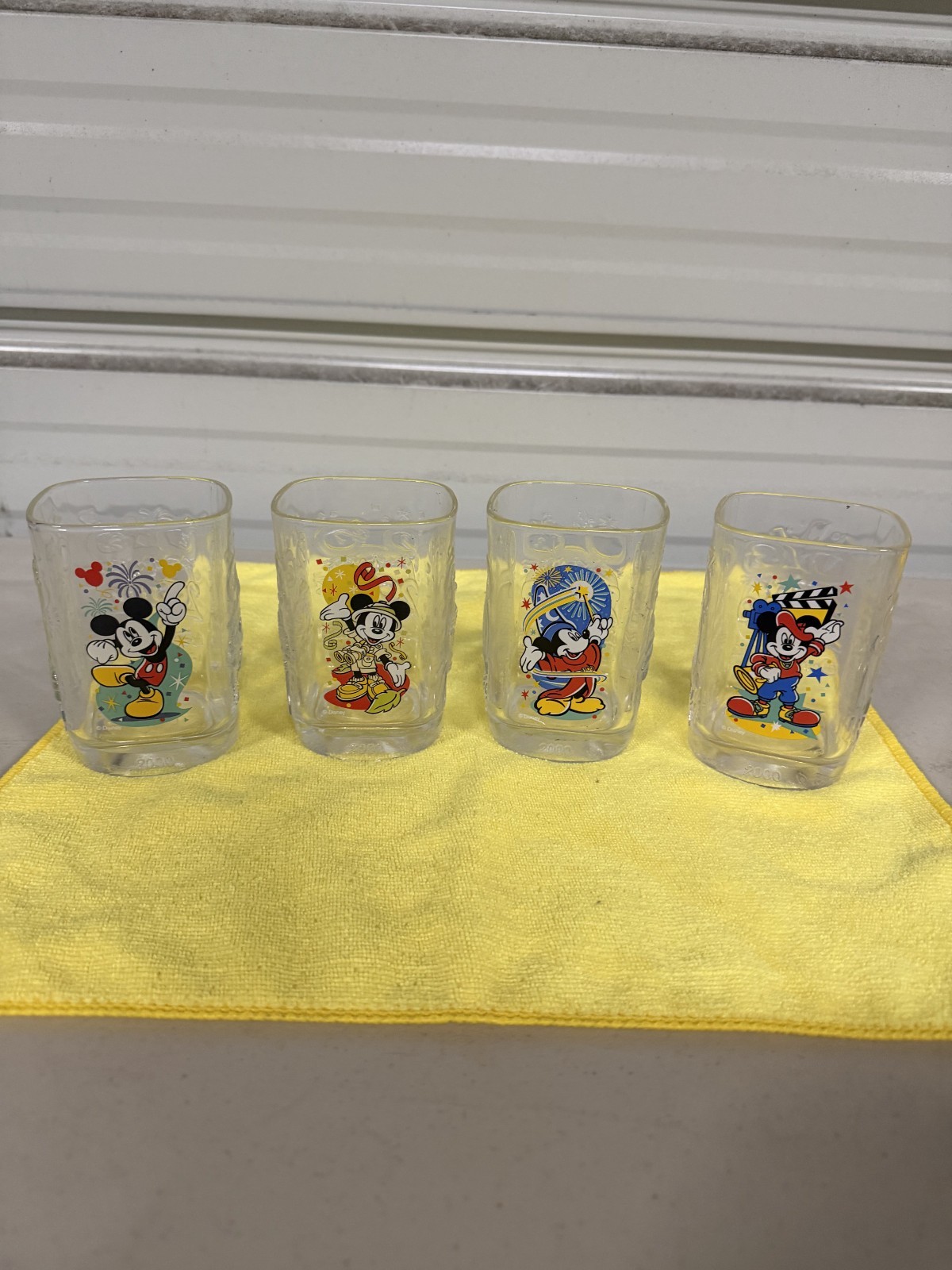 Disney Mickey McDonalds 2000 Set of 4 Collectible Tumbler Glasses NEW