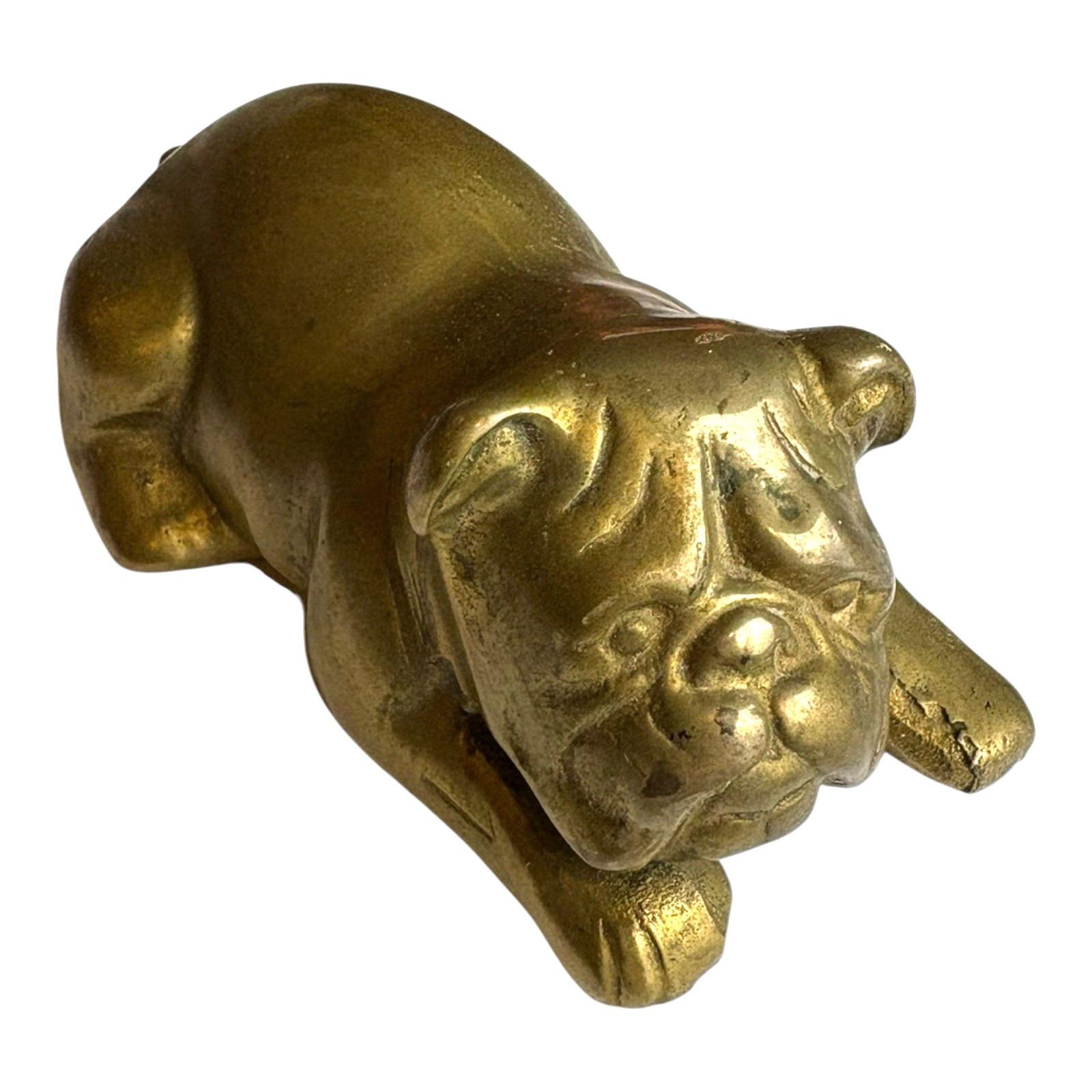 Vintage Brass English Bulldog Figurine Dog Statue Paperweight Shelf Desk 5\