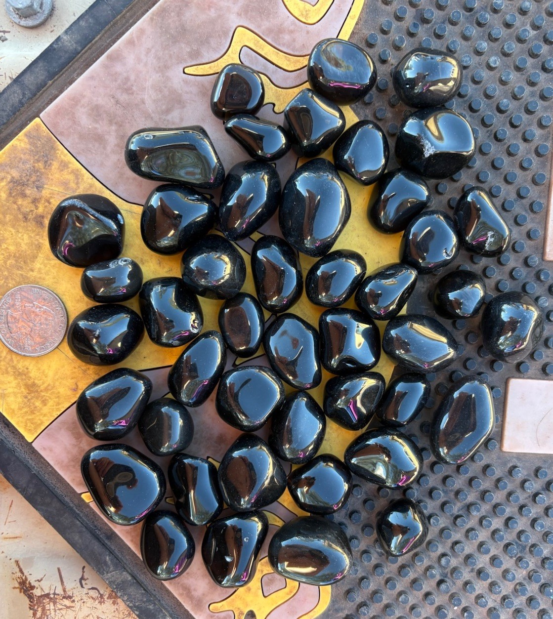 ☘️RR⛏️: 54 Silky Black Polished Apache Tears (Obsidian) Superior Az. 1 Lb 🌵