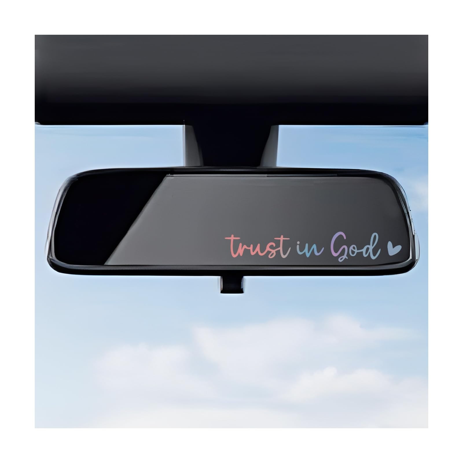 DXNQ 2PCS Trust in God Rearview Mirror Decals, Automotive Vinyl Rear View Mirror