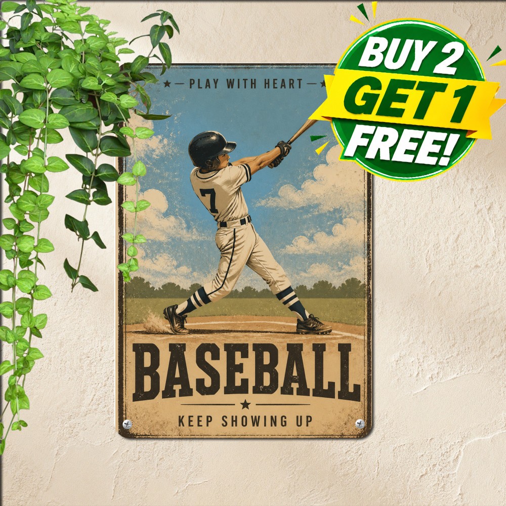 Classic Baseball Sport Game Field Nostalgic Poster Metal Tin Sign