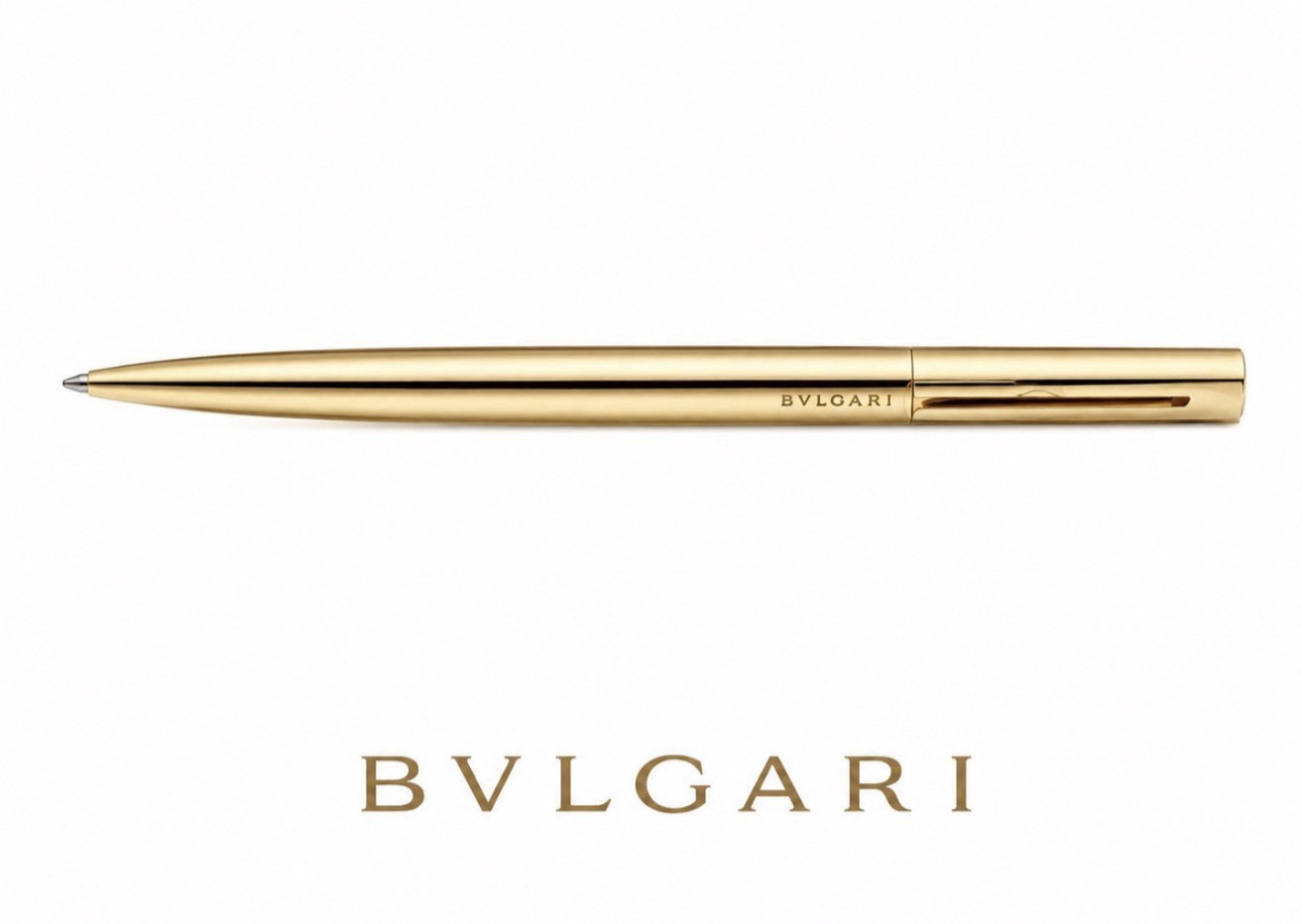 BULGARI Eccentric Twist Fountain Pen Gold Plated Italian Elegance Box Warranty