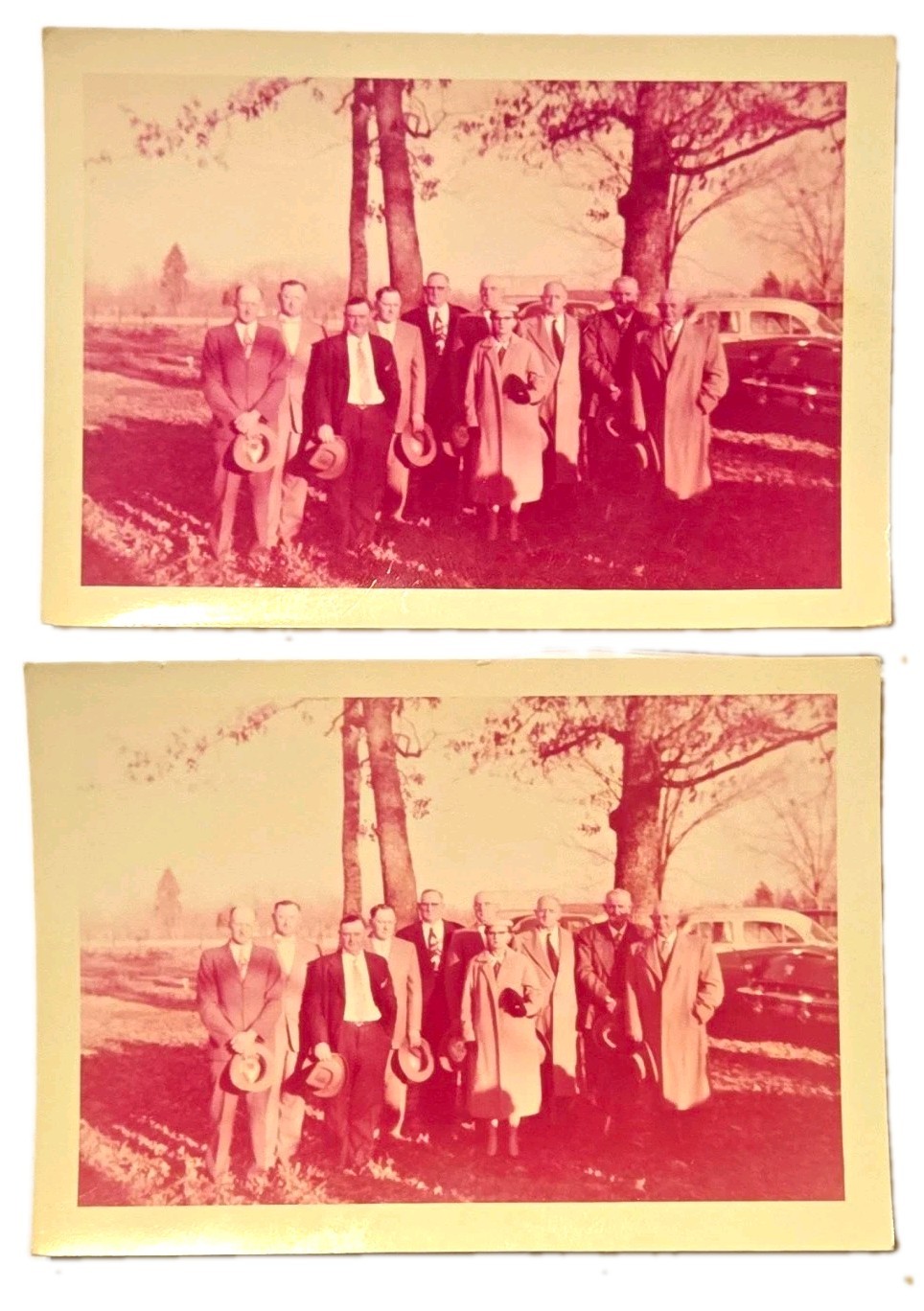 Vintage 1953 Photo Lot 2 Keeling Family Paducah Kentucky Red Kodacolor Stamp 