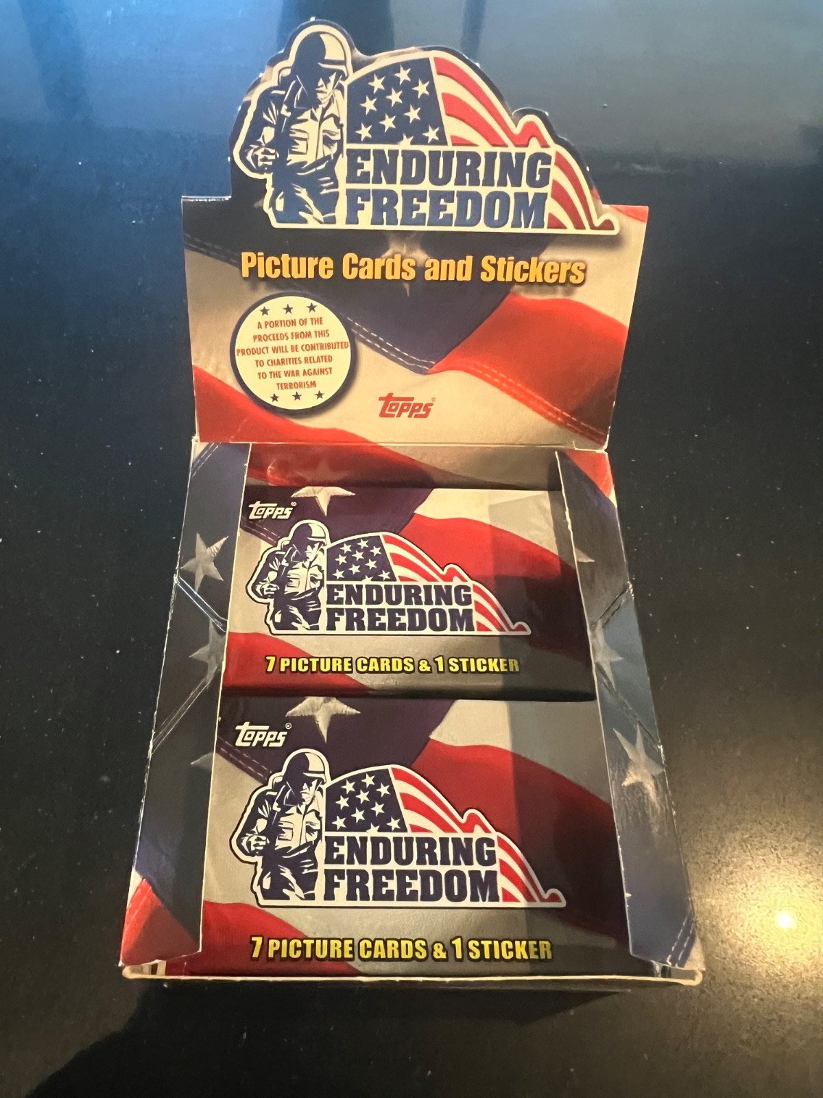 Lot of 14 Unopened and Sealed 2001 Topps Enduring Freedom Packs with Box