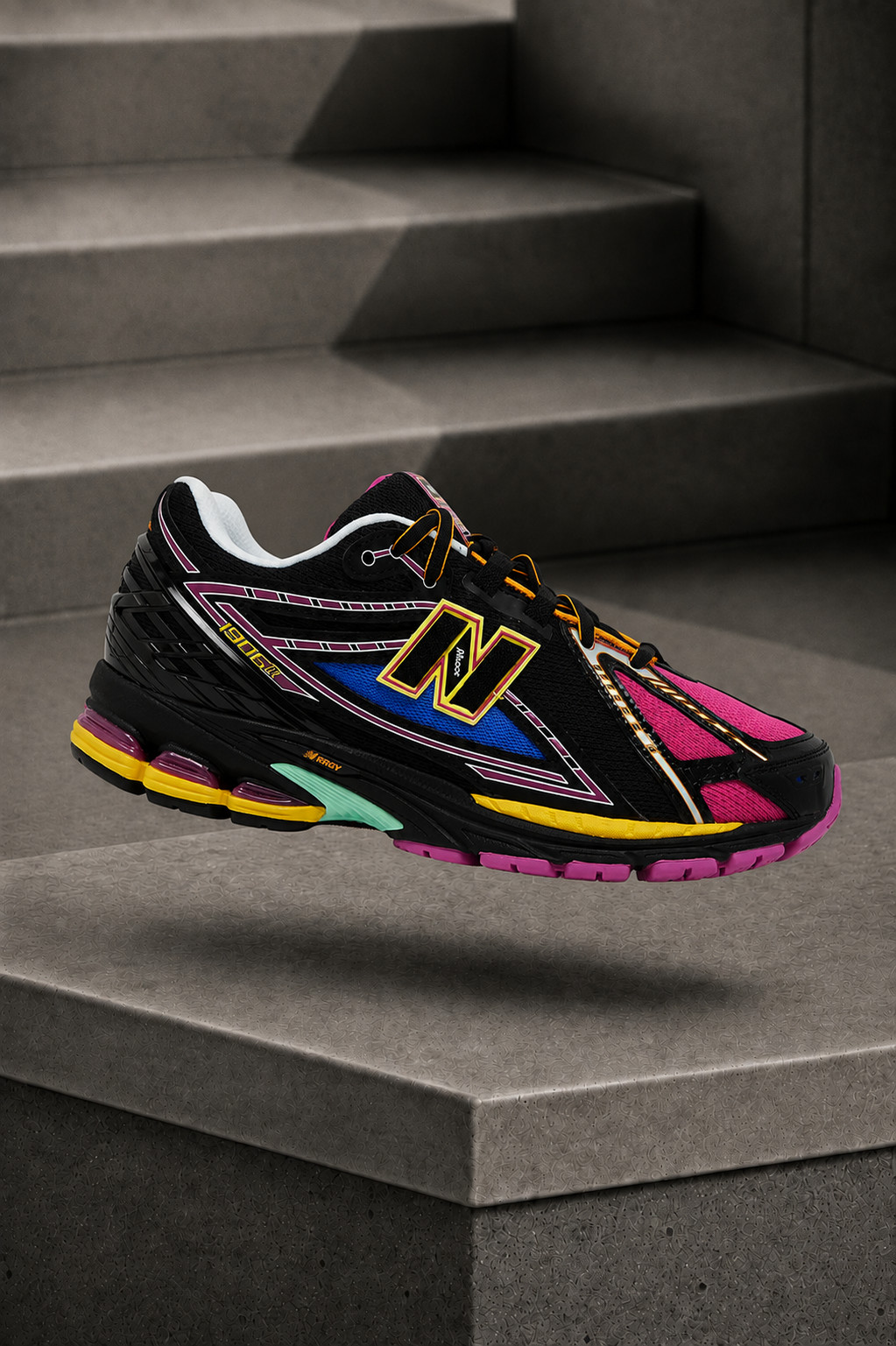 New Balance 1906R - Black / Fuchsia Pink / Blue / Mustard Yellow