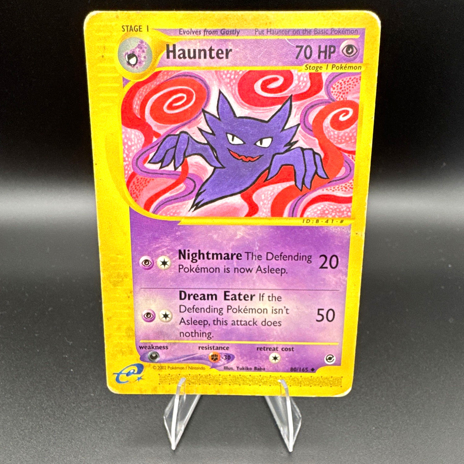 Pokemon 2002 Expedition Base Set Haunter #80/165 e-Reader English Yukiko Baba