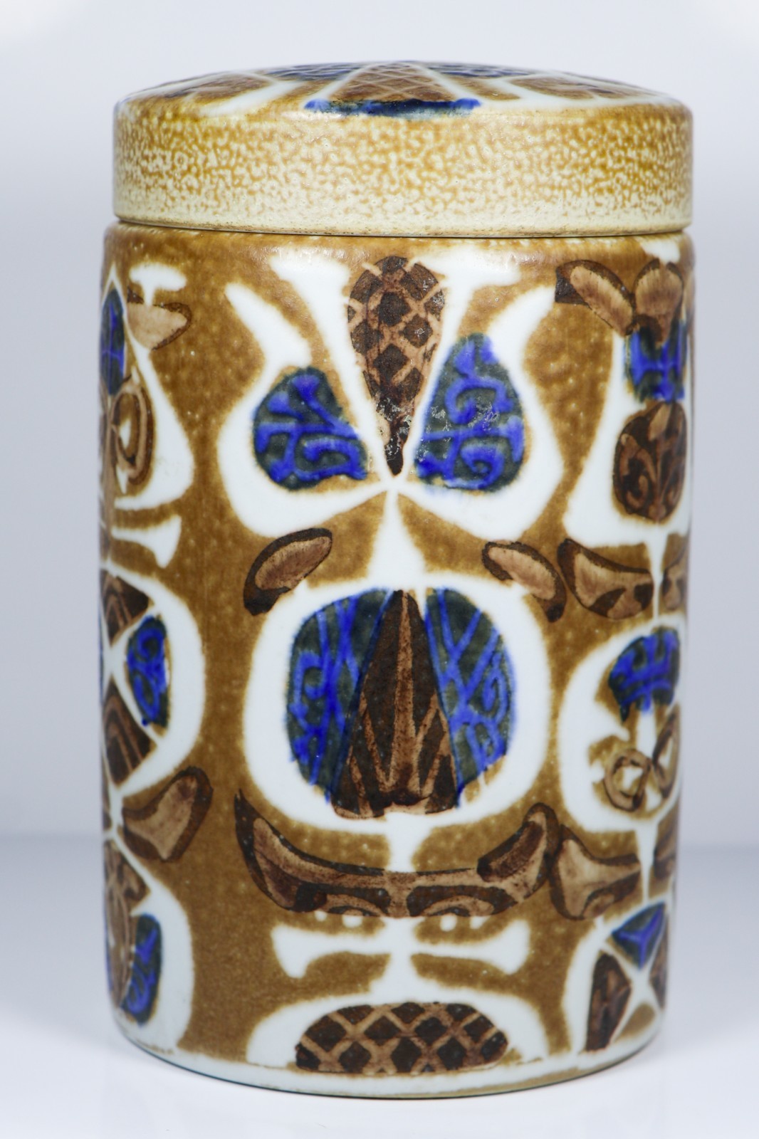 1969 Royal Copenhagen Nils Thorsson Baca Faience Lidded Jar/Humidor #3404  MINT