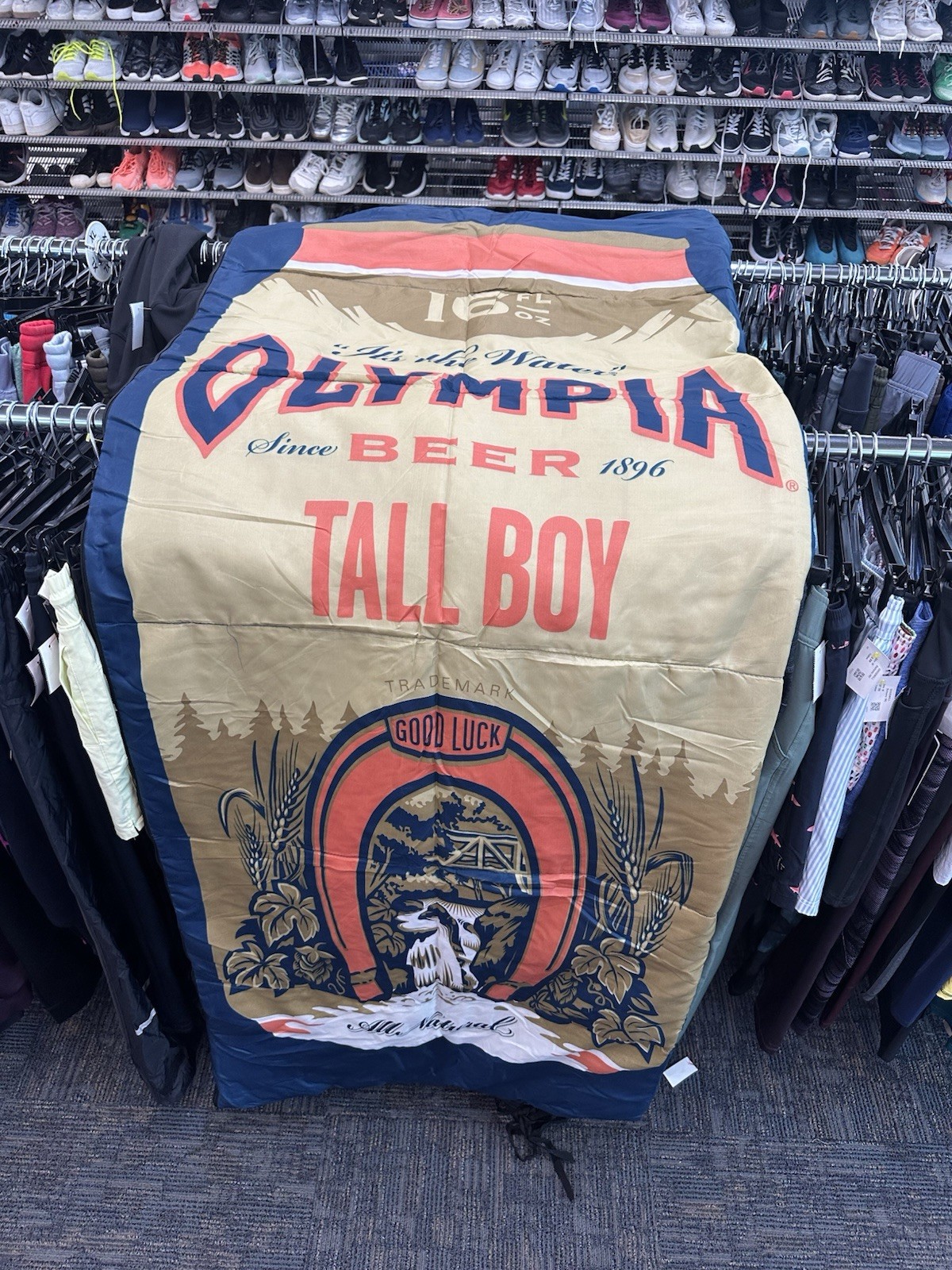Vintage Olympia Beer Can Sleeping Bag 82x32 Adult Size 17oz Tall Boy Retro 70s