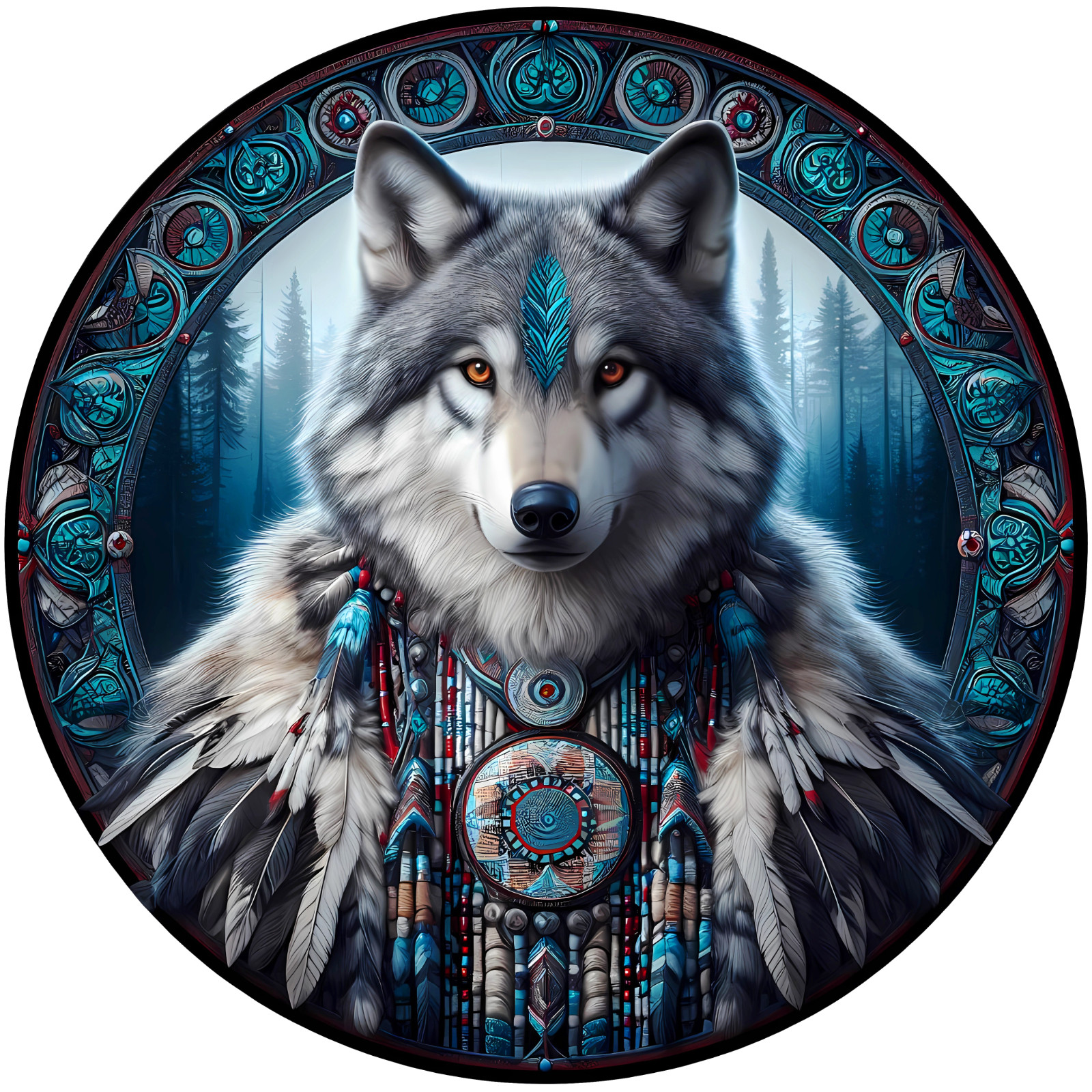 Wolf Spirit Animal Decal - Native American Totem Decal - 5\
