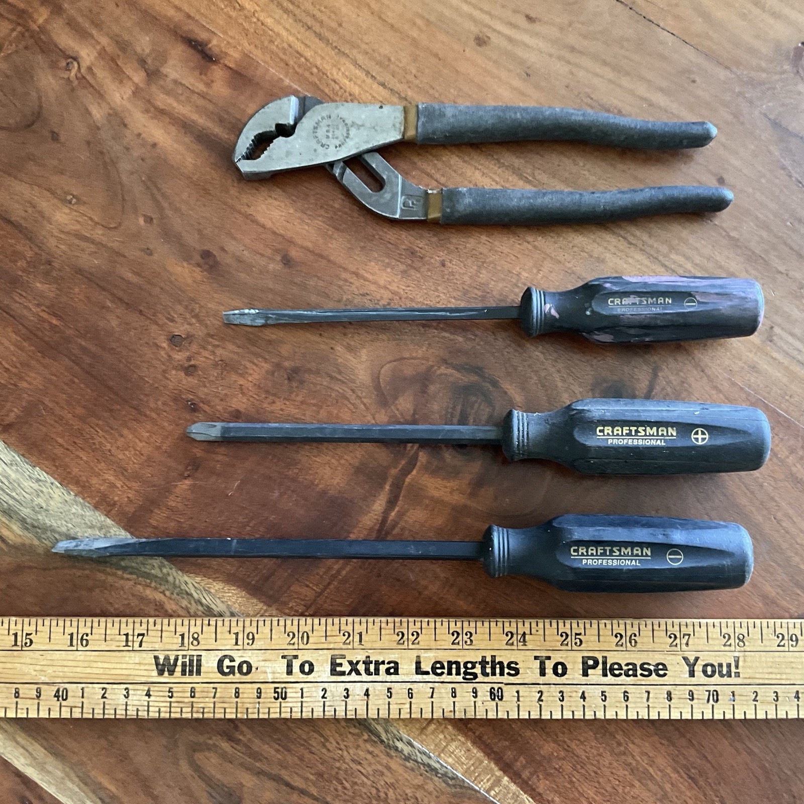 4 Vintage Craftsman USA Professional Screwdrivers 45481 47447 47437 47445