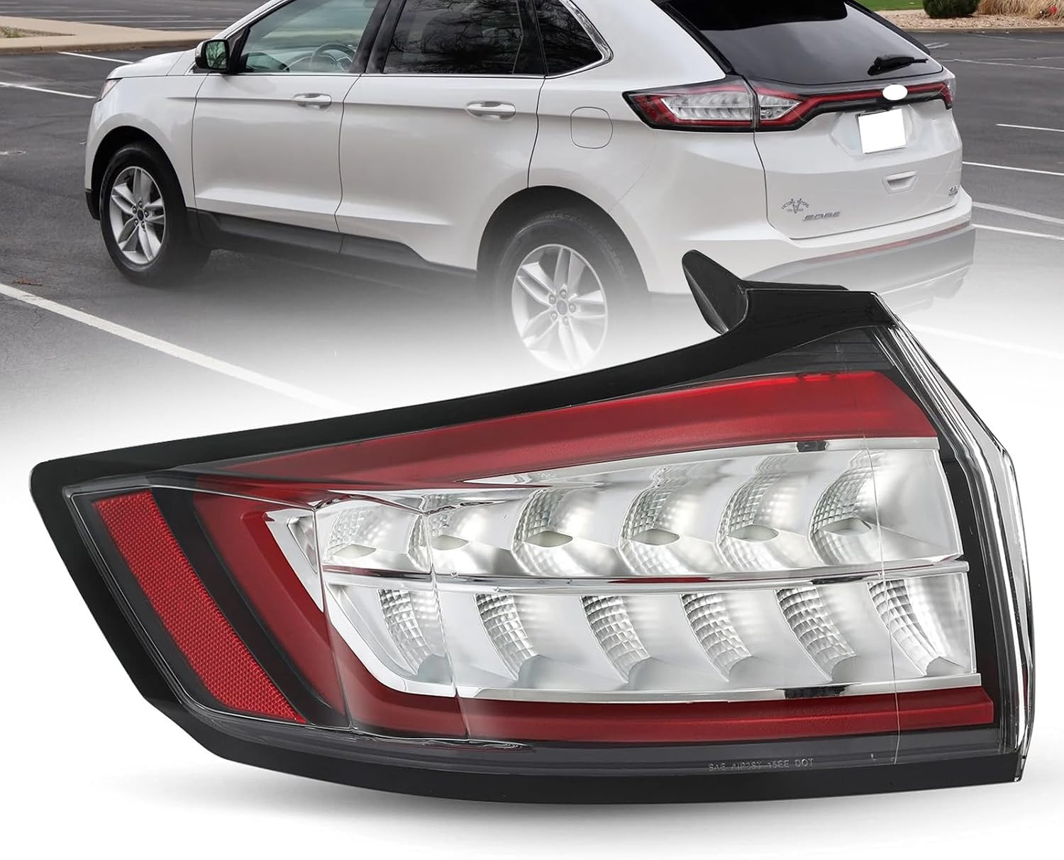 Rear Left Outer LED Tail Light for 2015-2018 Ford Edge Se/Sel,Taillights Brake L