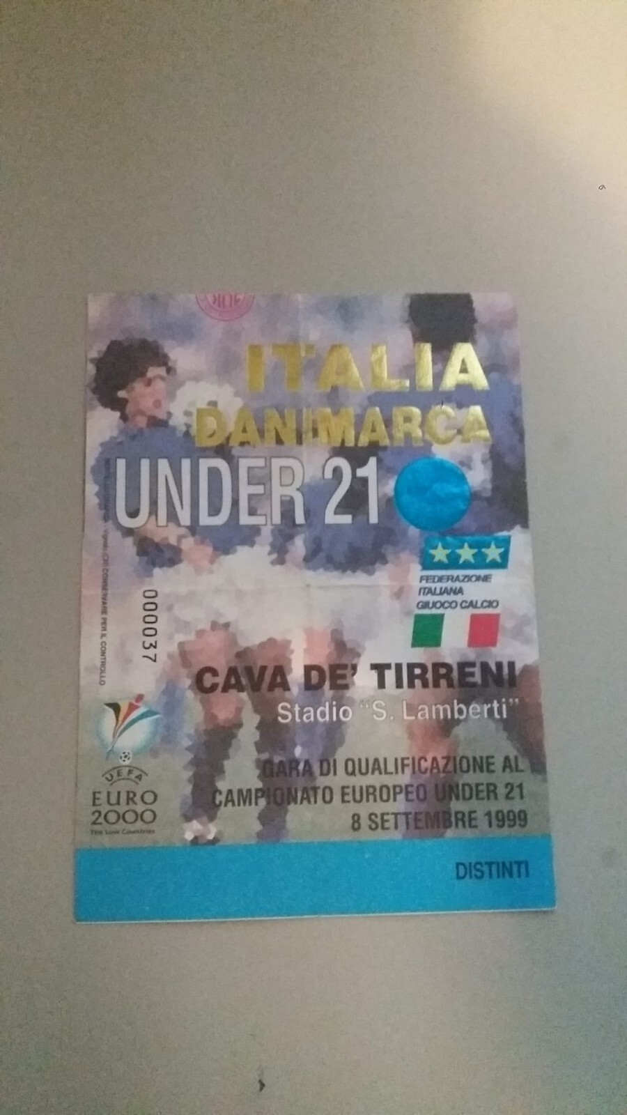 STADIUM TICKET UNDER 21 ITALY - DENMARK - STADIUM S. LAMBERTI - CAVA DE\' TIRRENI