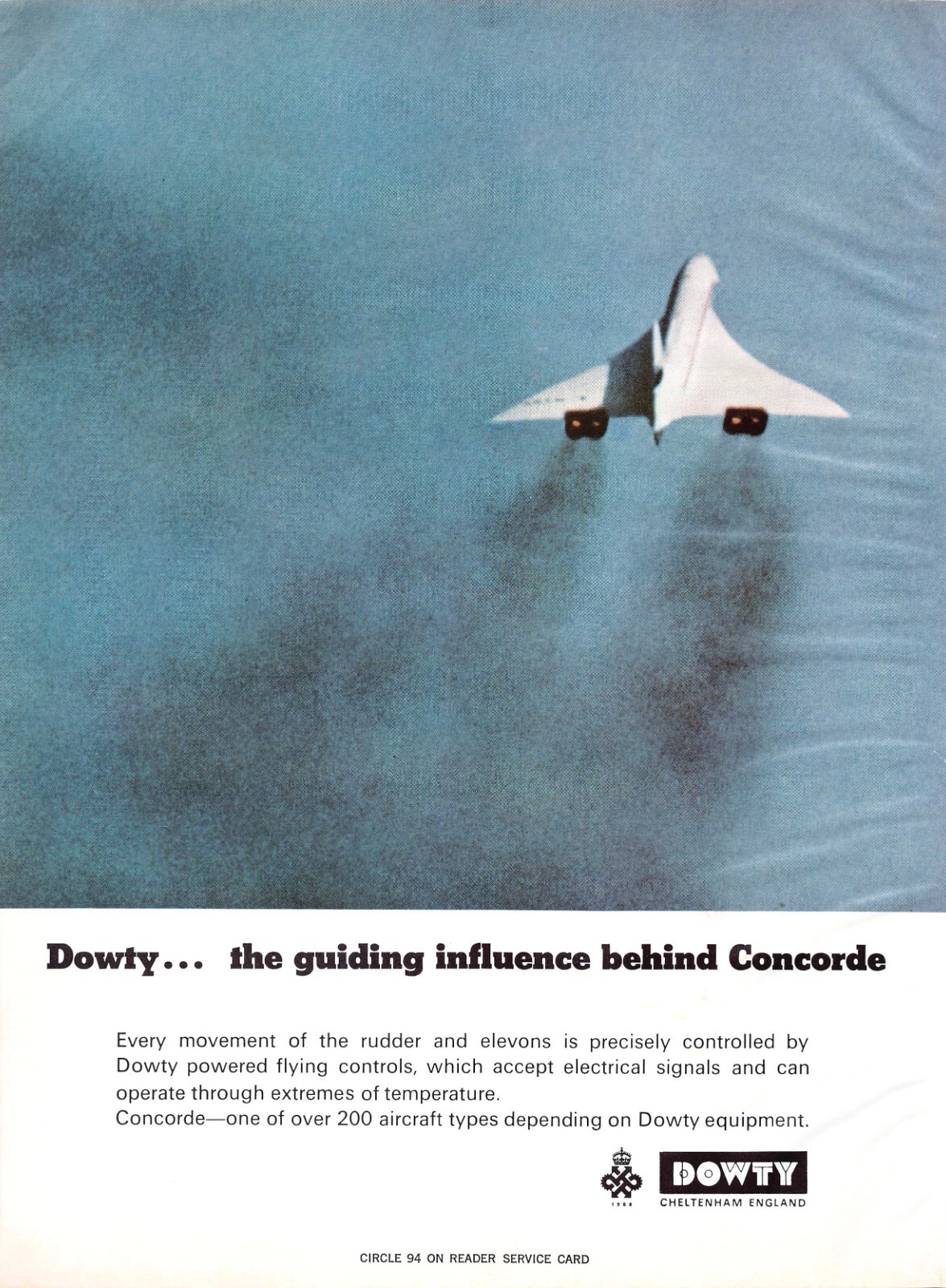Concorde SST Dowty Flight Controls Cheltenham England Vtg Magazine Print Ad
