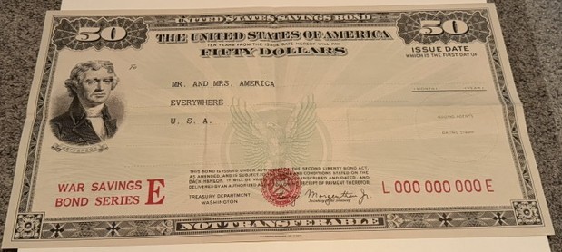 Original WWII US Savings Bond Poster - $50 Bond Thomas Jefferson
