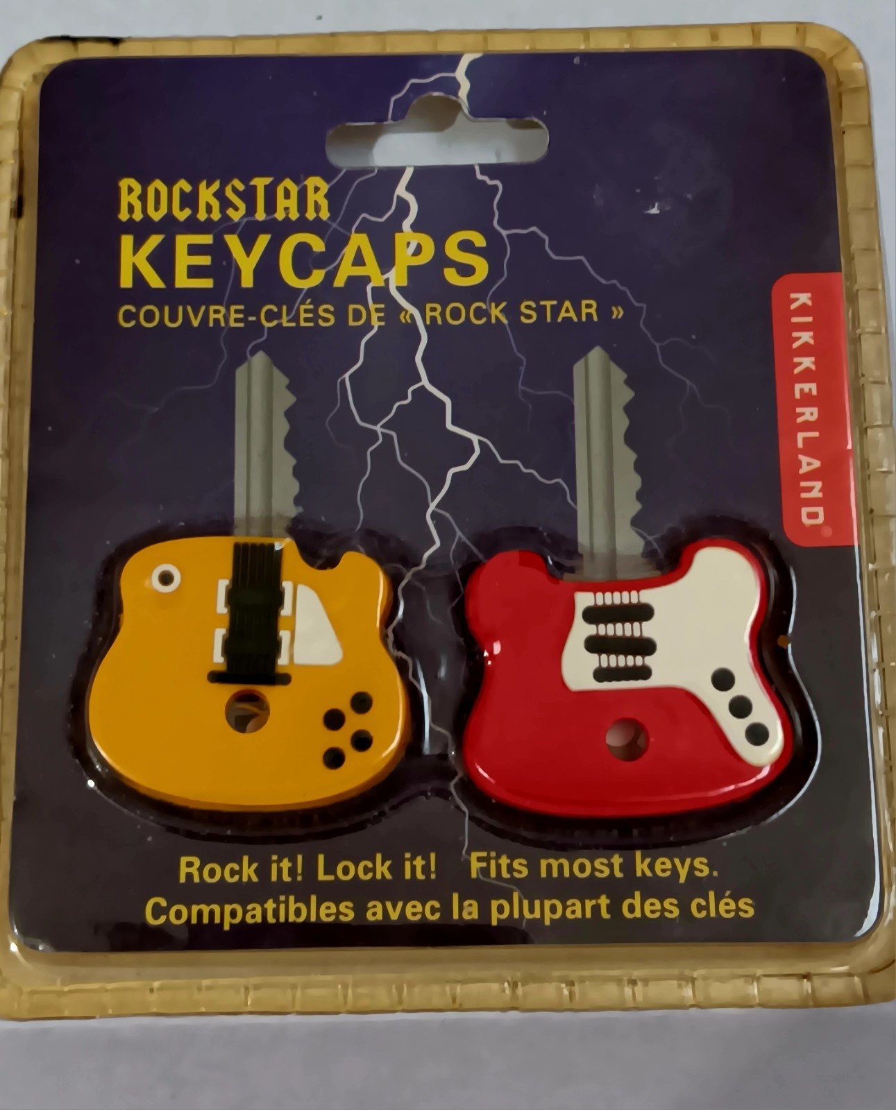 ROCKSTAR GUITAR KEY CAPS BY KIKKERLAND NIP VINTAGE