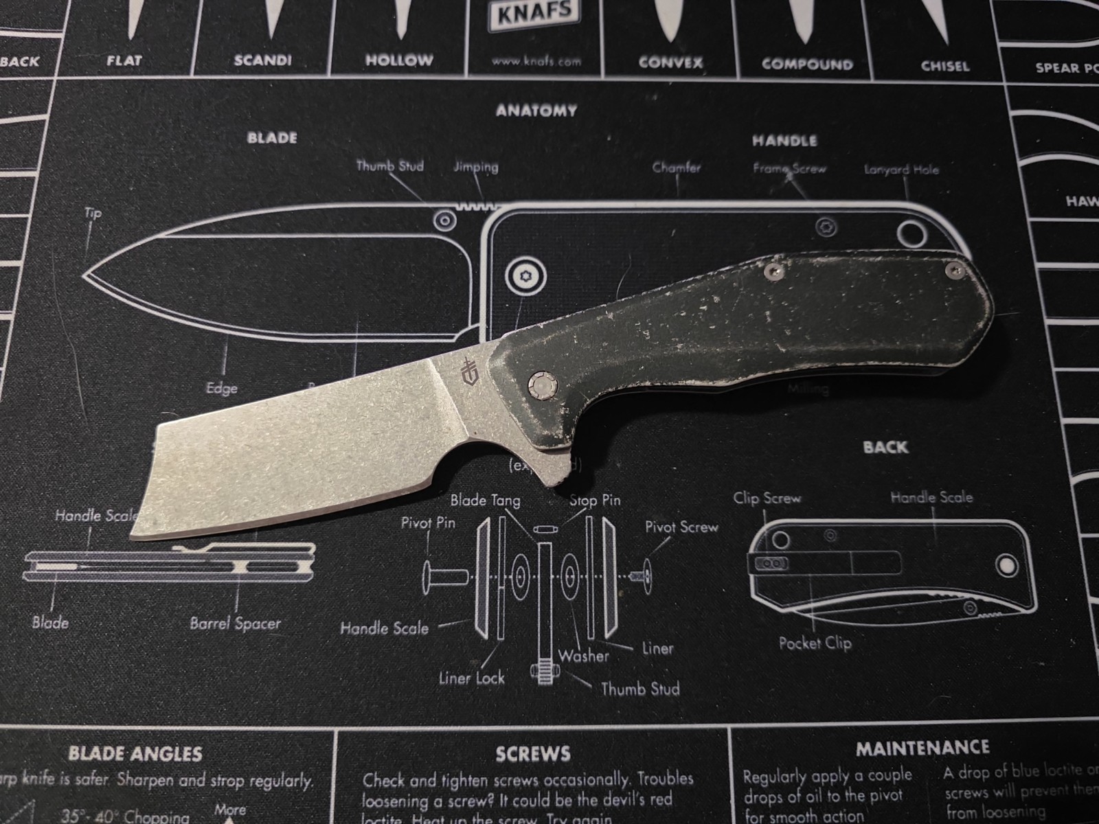 Gerber Asada Pocket Knife Frame Lock Plain Edge Cleaver Blade