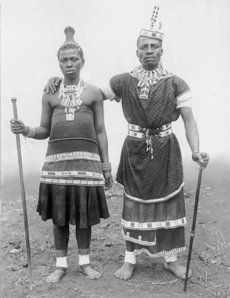 Zulu chief and his wife 1925 Old Photo