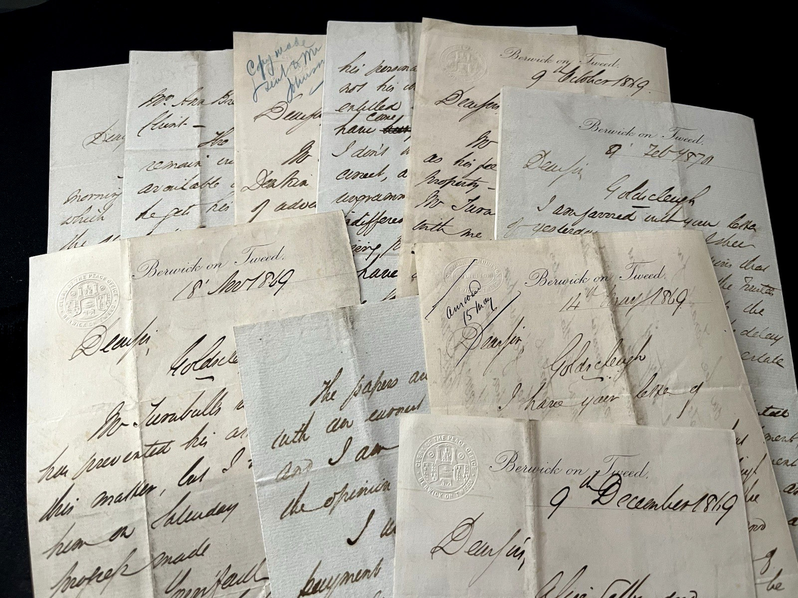 OLD  LETTER IN ENGLISH 1800s - Victorian Era Watermarked Correspondence Document