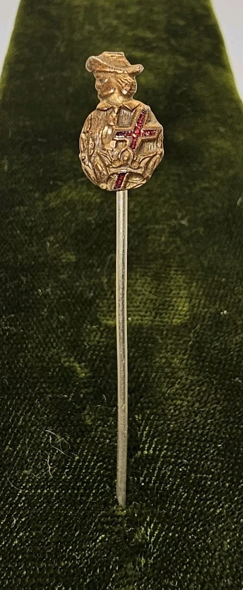 Antique Knights Templar Pilgrim Commadery No.9 Lowell MA 1915 Tie Stickpin