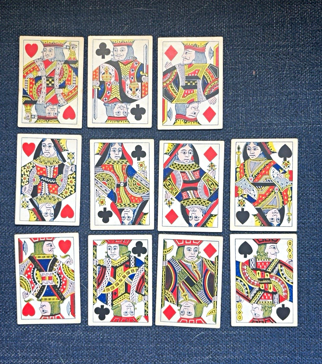11 Thomas De La Rue Antique Playing Card Courts Kings Queens Jacks c1865 London