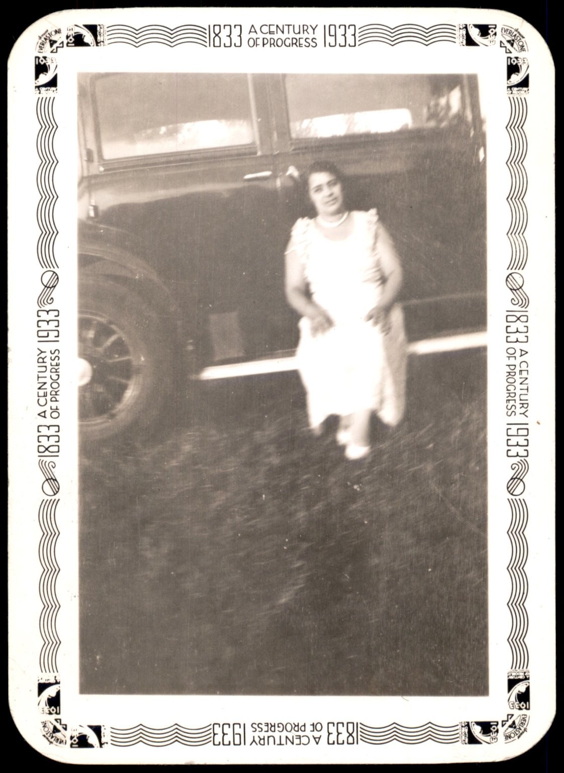 Woman Vintage Car 1933 Snapshot Photograph Century of Progress World's Fair