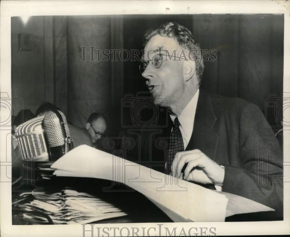 1950 Press Photo US Ambassador Philip Jessup testifies in Washington, DC