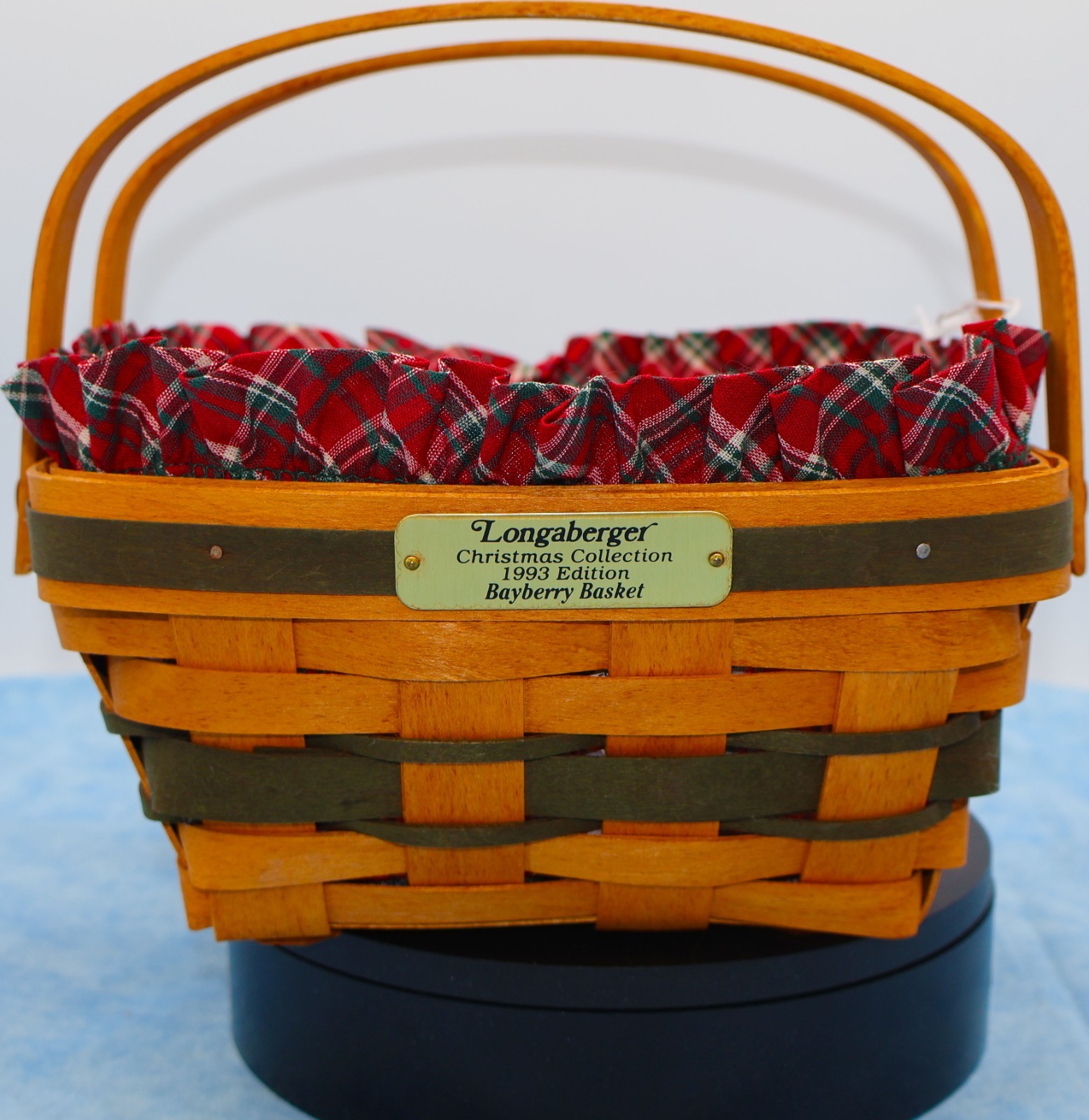 Longaberger 1993 Bayberry Basket Christmas Collection w/ Liner & Protector
