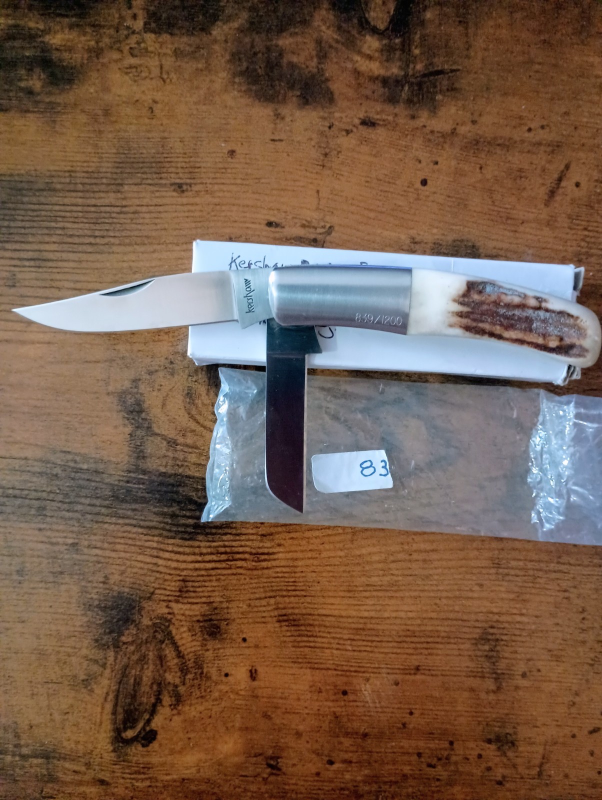 Kershaw DWO Series 839 Stag Handle 2-Blade Slipjoint Pocketknife, SS