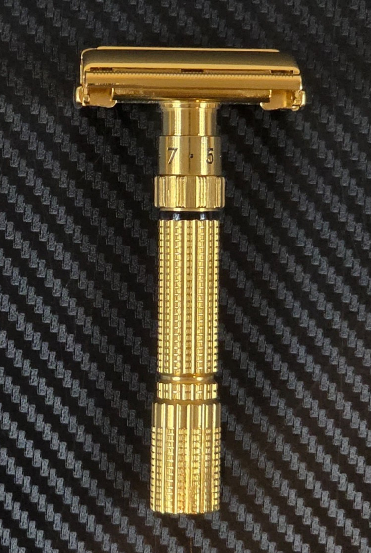 Gillette Fat Boy Executive D3 Adjustable Razor Re-plated with 24K Gold *Preowned