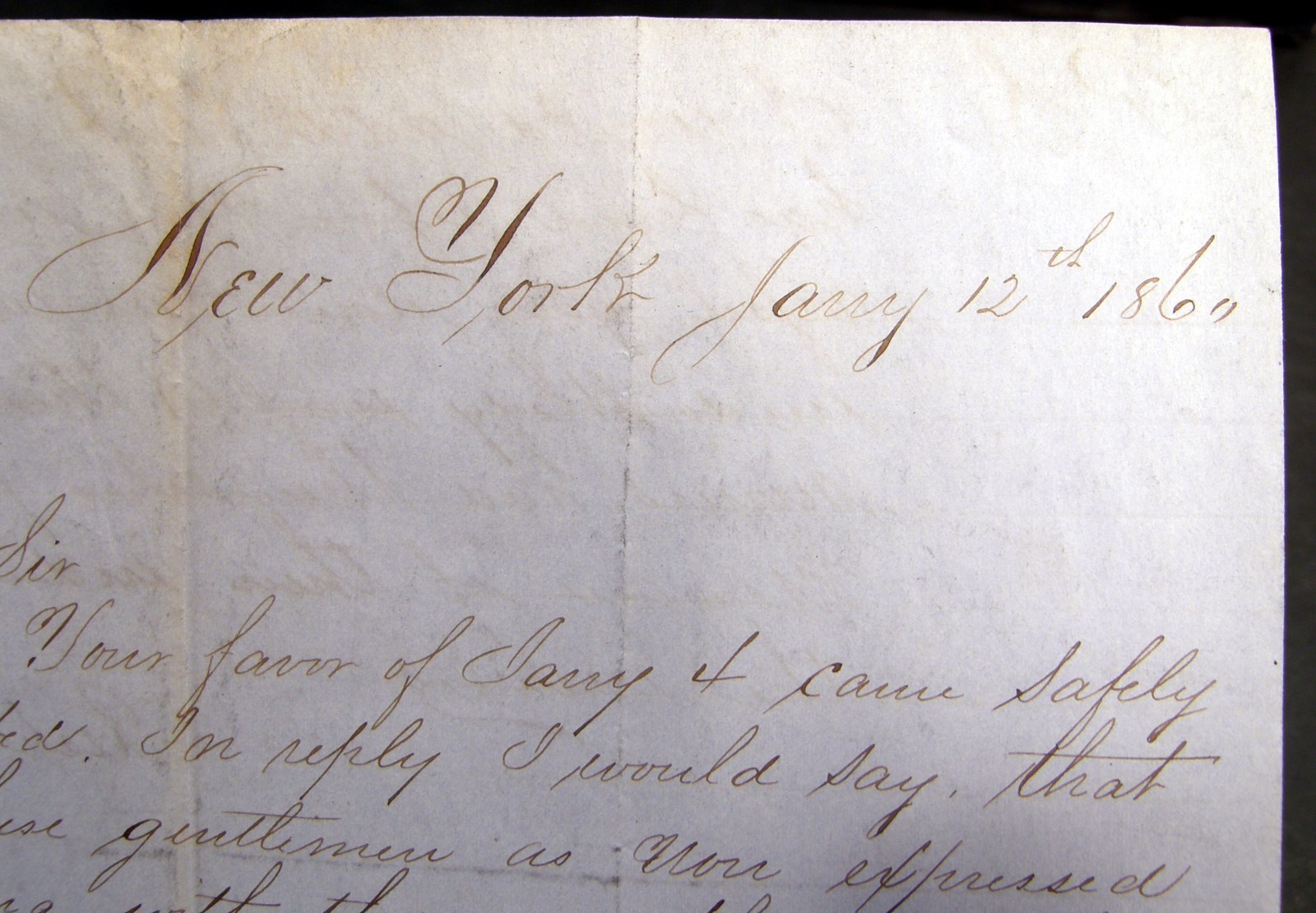 ANTIQUE 1860 LETTER FROM ATTORNEY LAWYER TOWNSEND SCUDDER NEW YORK NY