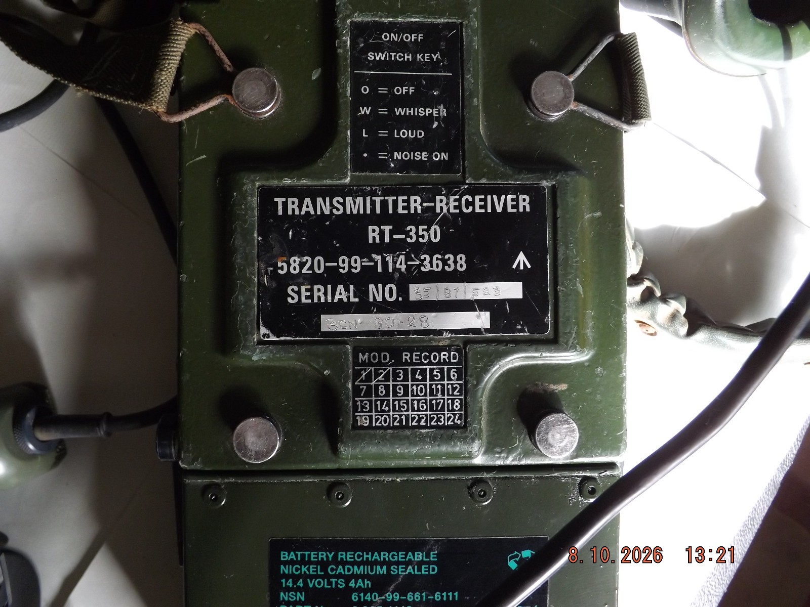 Clansman Radio PRC-350  RT-350 NSN 5820-99-114-3638 Manpack complete kit issued