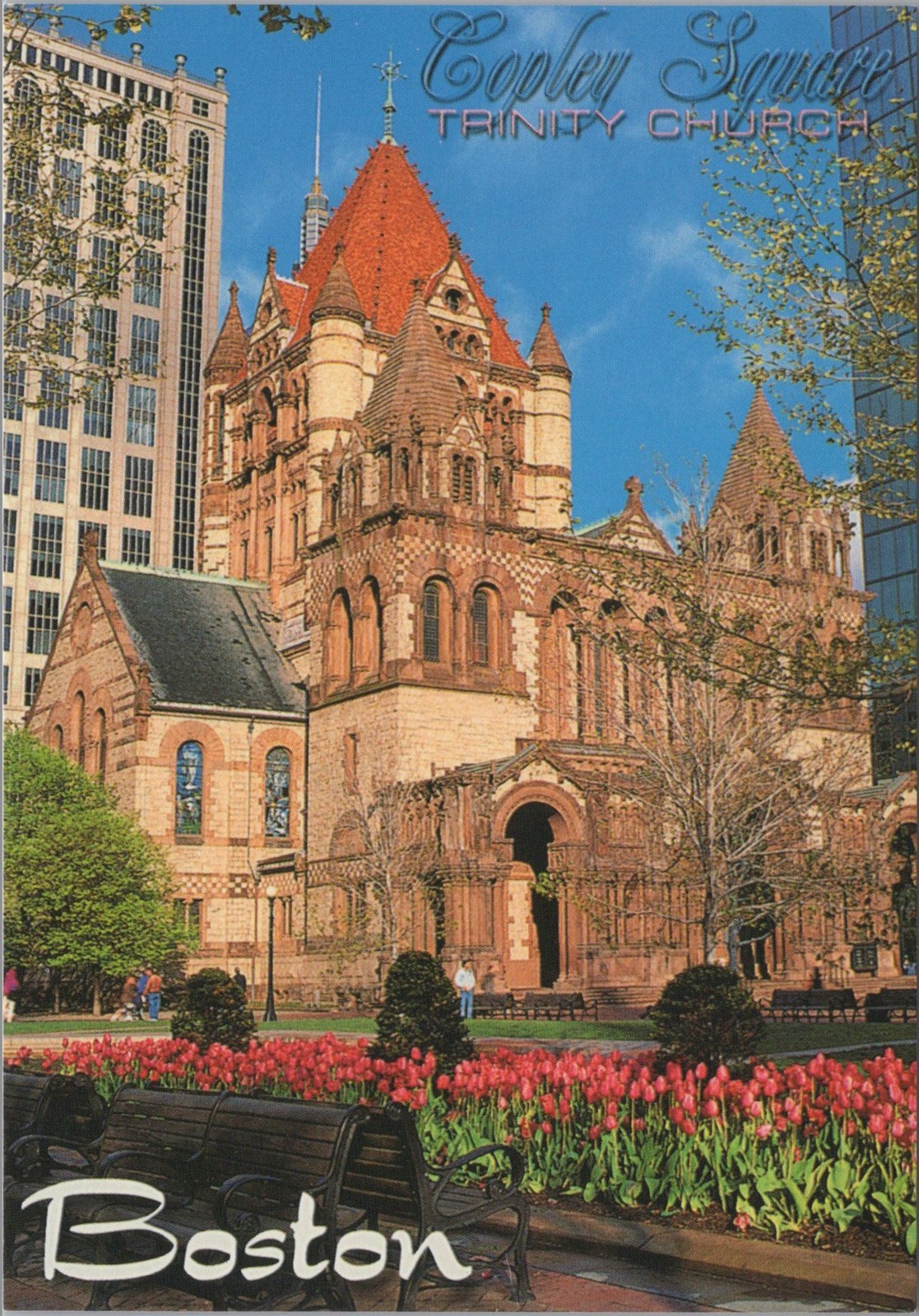 Boston Massachusetts MA Trinity Church on Copley Square Klein Post 4x6 Postcard