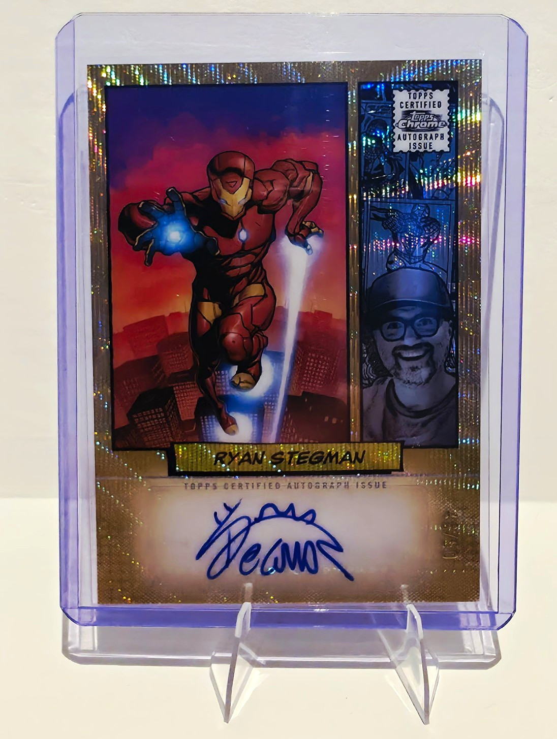 Topps 2024 Marvel Chrome IRON-MAN CA-RS Ryan Stegman Hard Signed Auto