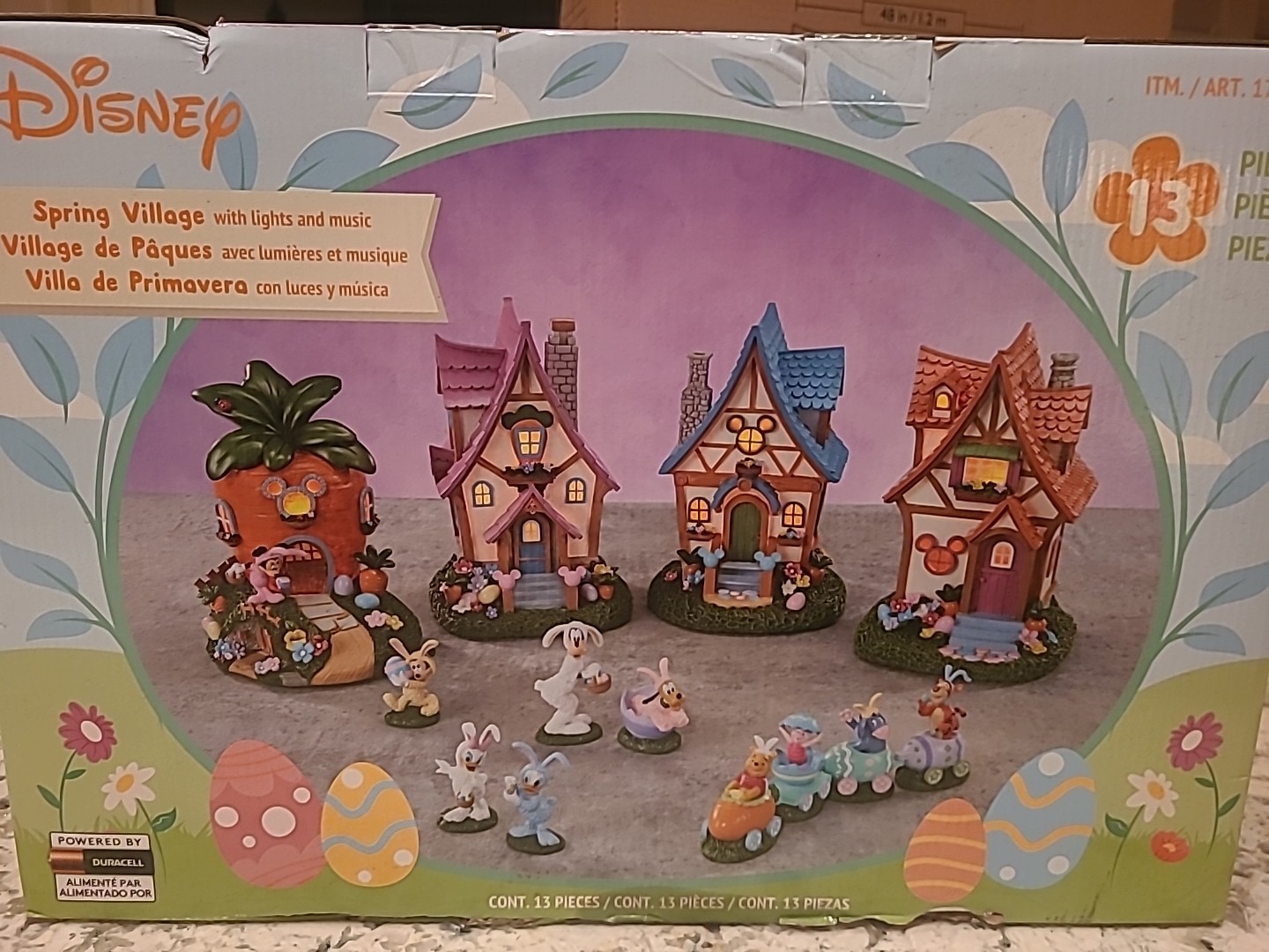 Disney Spring Musical Light-Up Easter Spring Village 13-piece Holiday Set NEW