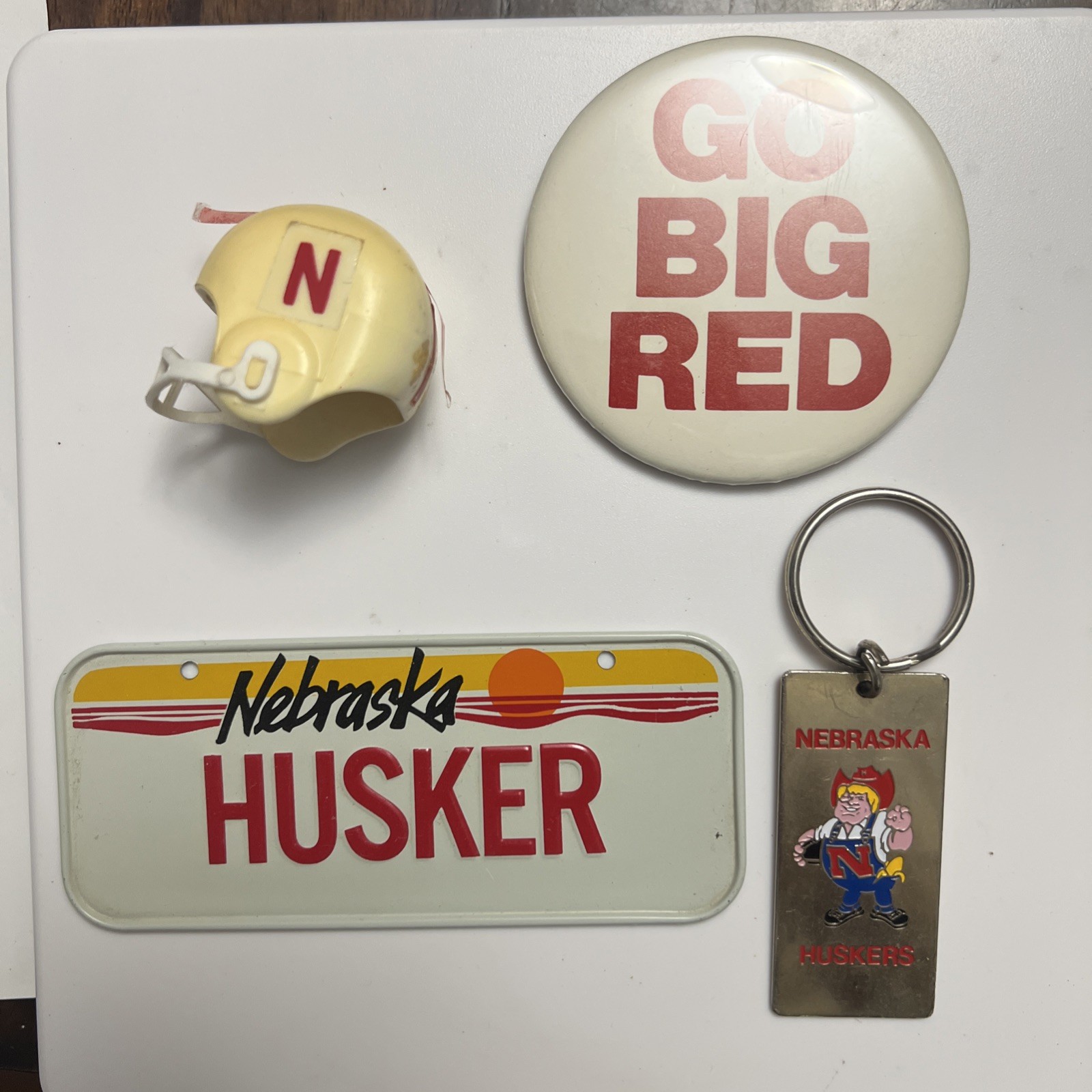 Vintage Nebraska Cornhusker Pin, Key Chain, Helmet ￼