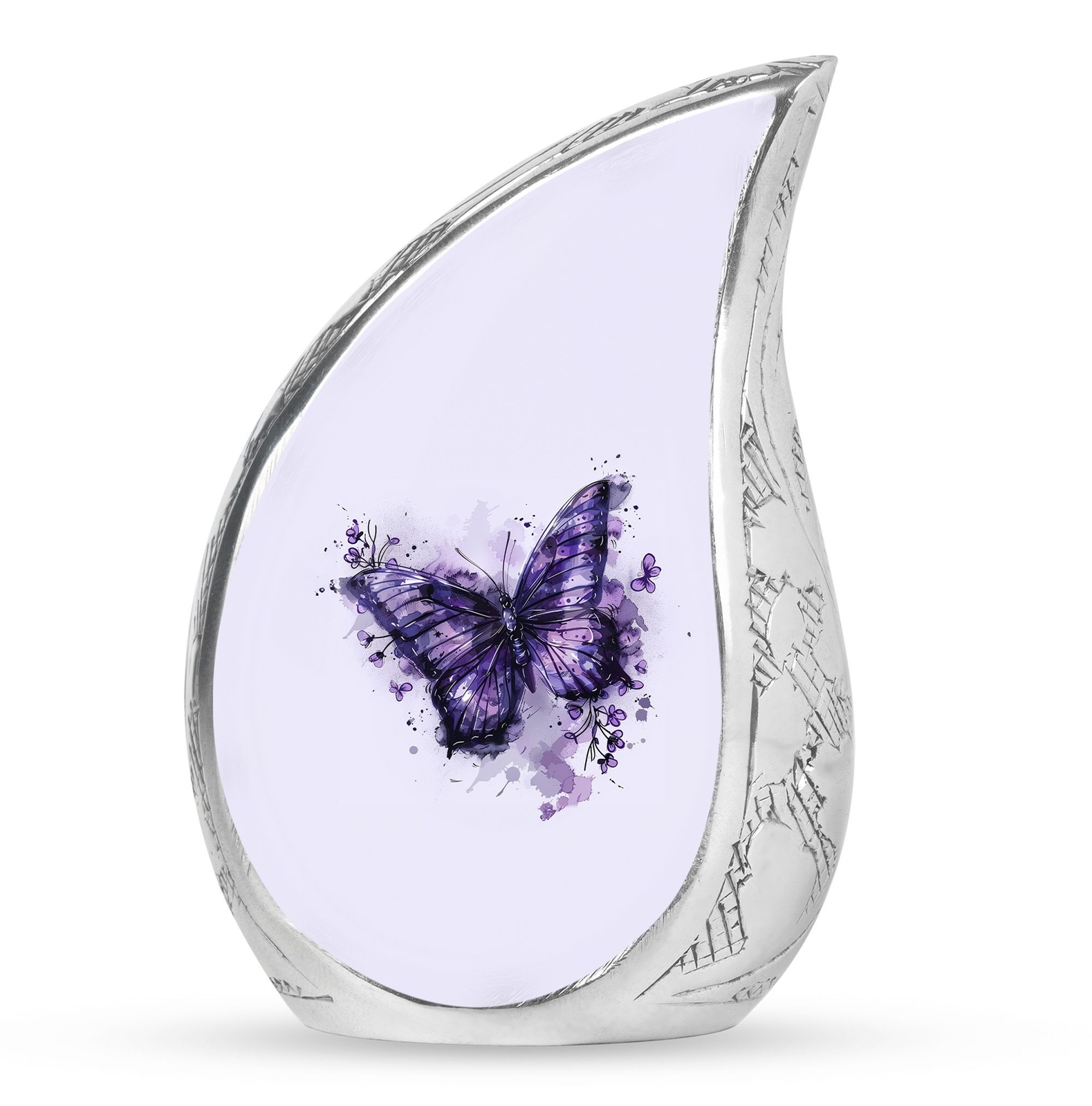 Purple Butterfly Mini Urns - Tear Drop Urns For Ashes - Cremation Urns For Human