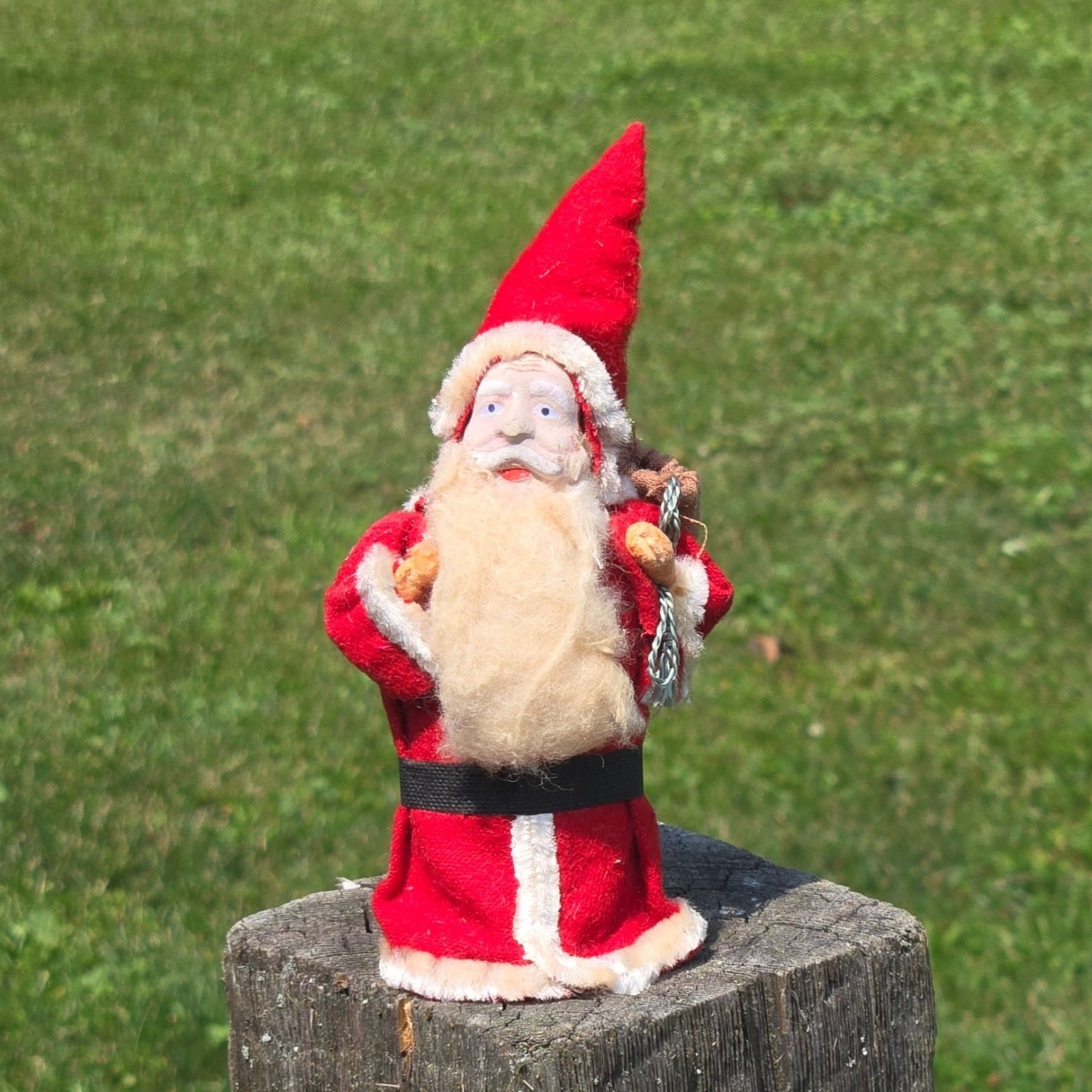 Vintage clay composition Santa1950s Japan Christmas Collectible Candy container